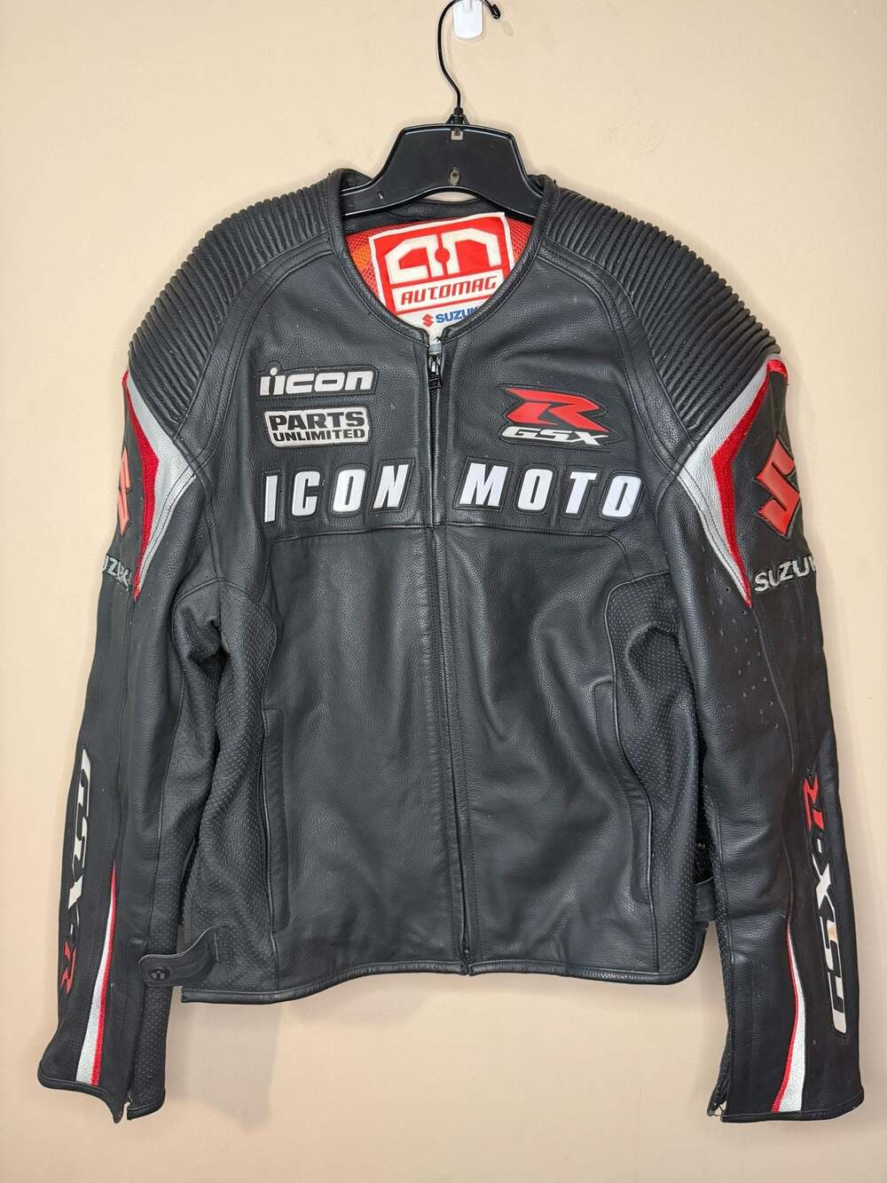 Icon Automag Suzuki Performance Series Motorcycle Leather Jacket